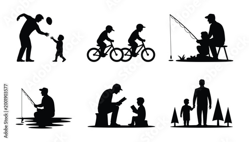 Celebrating fathers day heartwarming silhouettes of dad child bonding moments
