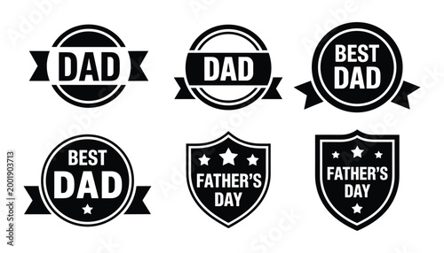 Fathers day badges labels best dad father's day graphics for celebrations