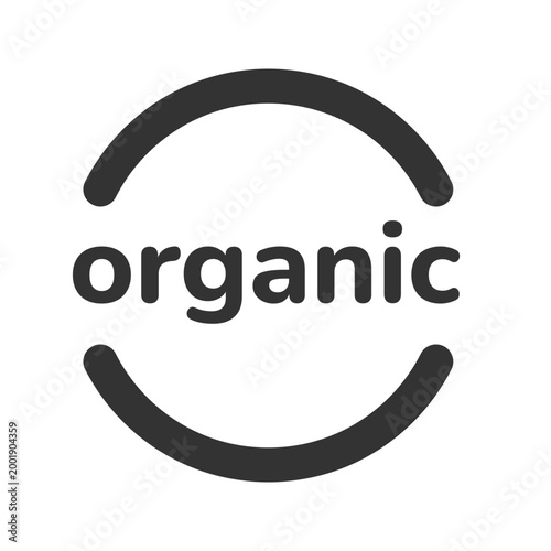 Organic Natural Product Badge Line Vector Icon for Eco Friendly Goods
