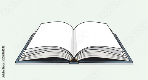 Open Book with Blank Pages for Reading and Writing.