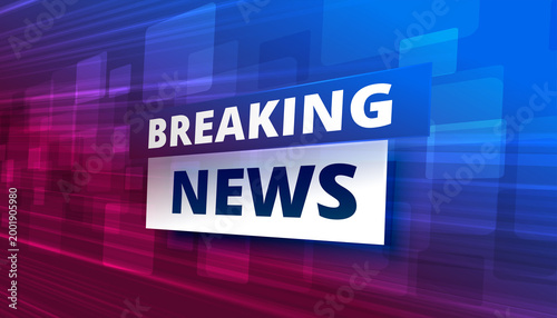 Fotografía breaking news digital screen title background for web channel