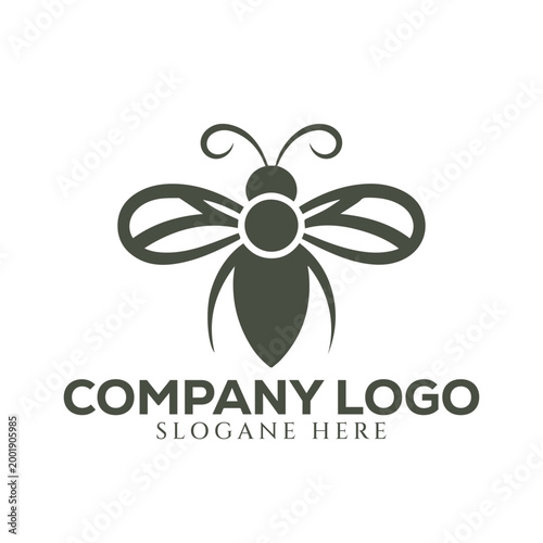 Konstfotografi Beekeeping Company Logo with Stylized Bee and Honeycomb in Warm Colors