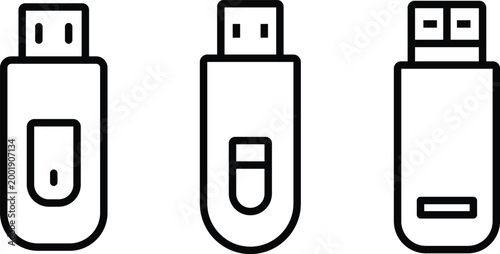 Pendrive icon, pendrive outline, pendrive clipart black and white