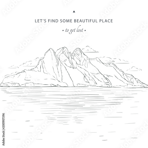 Authentic sketch of gokarna karnataka india for travel blog and posters vector