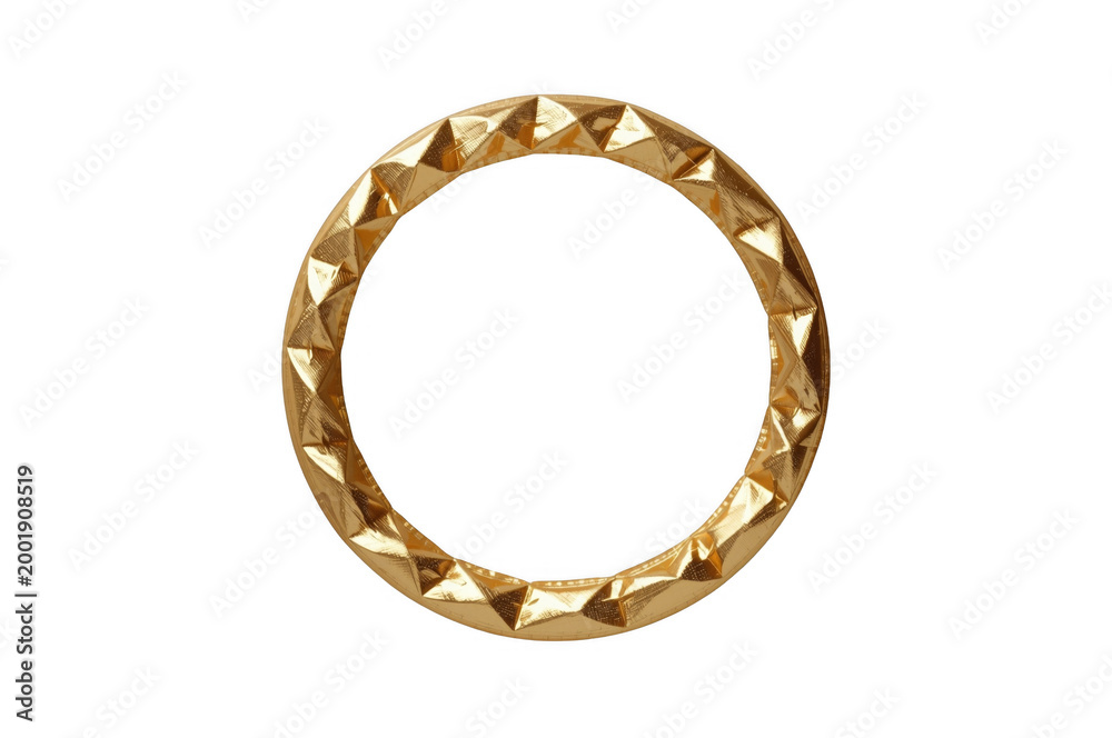 Obraz premium Textured gold ring with intricate facets transparent background