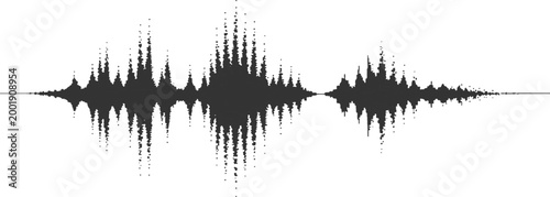 Abstract black audio equalizer soundwave frequency pulse vector illustration for music and voice recording technology concept.