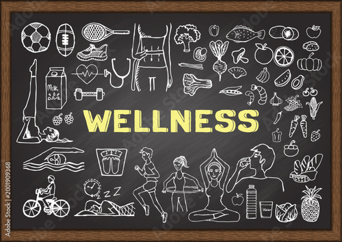 Vintage sketch set of yoga accessories including lotus flower and singing bowl vector