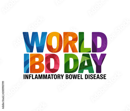 World IBD Day Colorful Typography Poster Inflammatory Bowel Disease Awareness Design