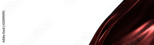 Abstract background featuring flowing burgundy fabric against a bright white backdrop. Perfect for adding a touch of ele
