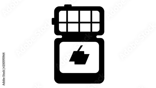 Solar charging power bank icon isolated on white background