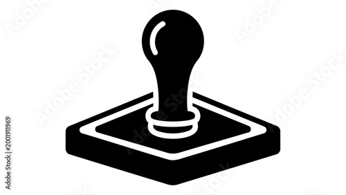 Stamp ink pad icon rubber stamp symbol for office, document authentication, or craft projects simple flat vector illustr