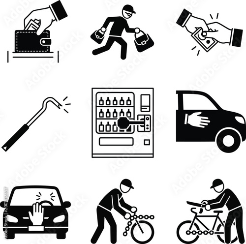 Black and white of theft and burglary crime scene 1