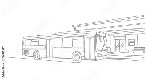 Large public transportation bus vehicle.