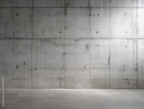 Concrete wall and floor creating minimalist interior background