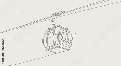 Cable car cabin on wire.