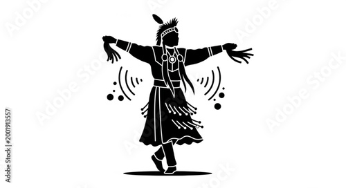 Traditional Indigenous Dancer Performing Cultural Ritual.