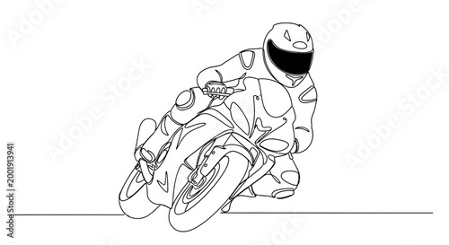 Motorcyclist Riding on a Bike Track.