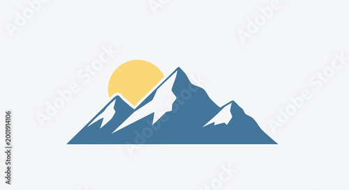 mountain range with sun vector illustration high quality