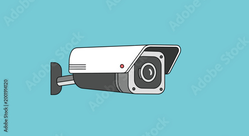 security camera illustration on blue background high quality