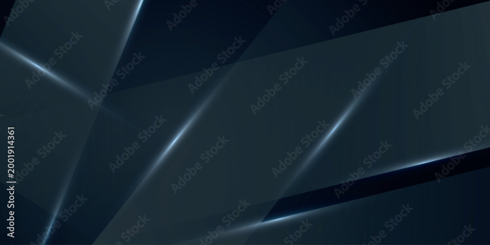 Obraz premium Dark background with overlapping gray gradient geometric shapes. Minimalist background concept with modern light effects for cover, banner, brochure, certificate, presentation. EPS.2