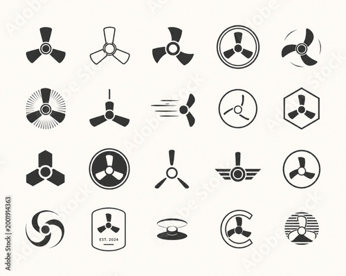 Fan icons set 