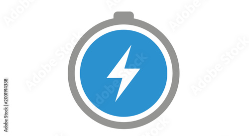 lightning bolt icon in blue circle with gray border