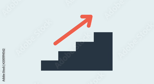 staircase with upward arrow icon high quality professional