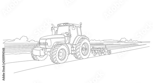 Tractor working in the field.