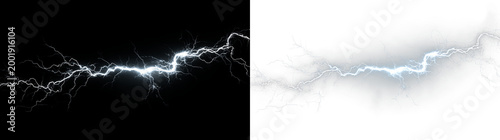 Fotografia Blue and white light moves across isolated on transparent and black background d