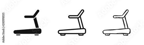 Fitness Treadmill Icons Set for Gym and Cardio Exercise