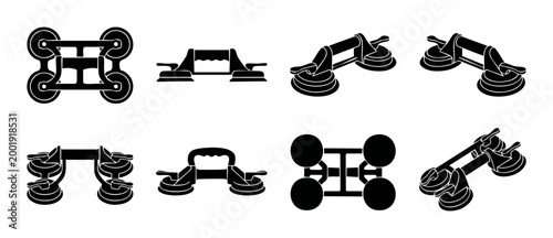 Photos Glass Suction Cup Lifter Tool Set, Professional Heavy Duty Vacuum Handheld Equip