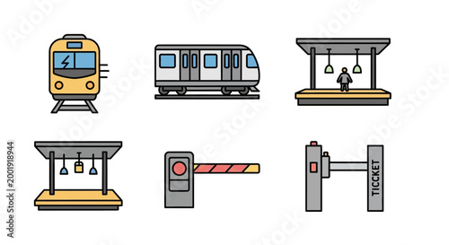 Train Station Platform Gate Equipment.