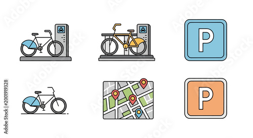 Bicycles on Parking Station Racks.