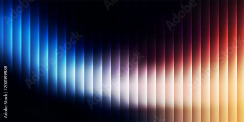 Minimal fractal glass gradient background, Grainy blue orange gradient glass lines effect black background, 
