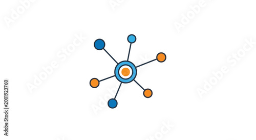 network diagram with colorful nodes on white background