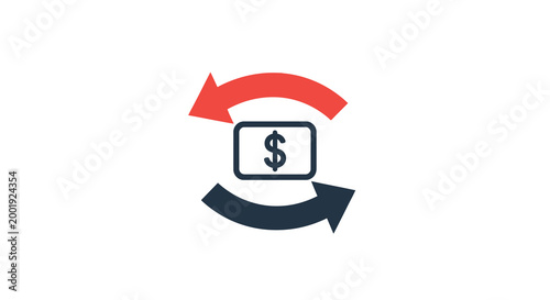 currency exchange icon with arrows and dollar sign
