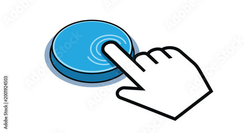 clickable button with hand cursor icon high quality