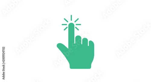 clicking hand icon with green color and white background