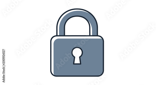 padlock icon with keyhole on white background