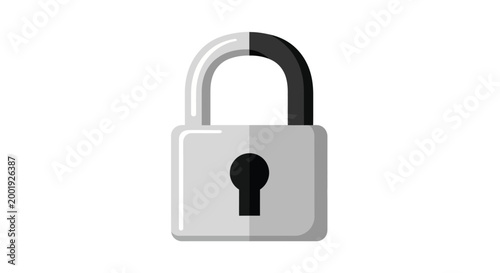 padlock icon in grayscale on white background