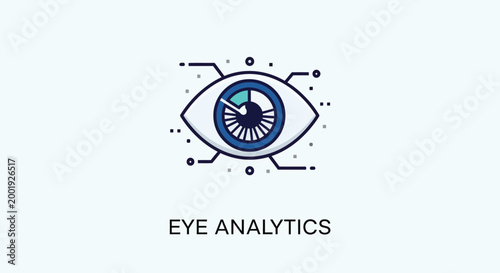 eye analytics icon with futuristic design on white background