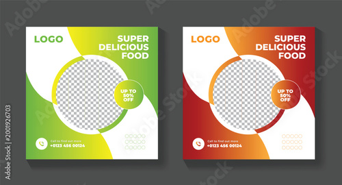 Professional Food Promotion Post Flyer, Fast Food Social Media Banner Template