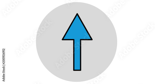 upward arrow icon in blue circle high quality