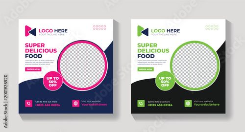 Professional Food Promotion Post Flyer, Fast Food Social Media Banner Template