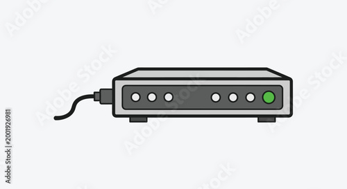 router device with power cable and indicator lights