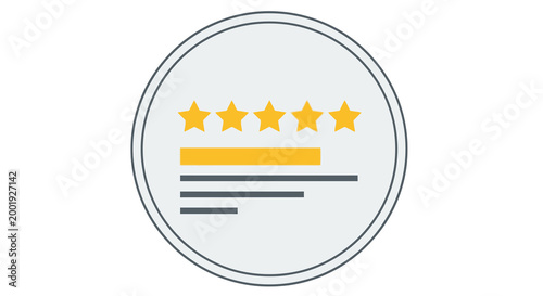 five star rating icon with text placeholder