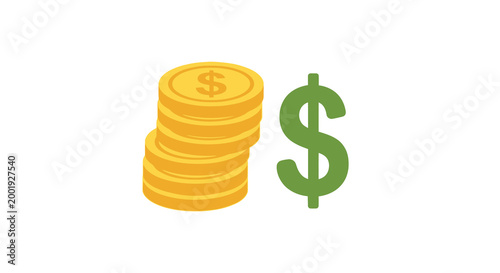 stacked coins with dollar sign icon high quality