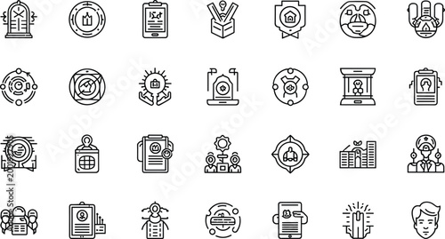 Innovation and Creative Thinking Icon Set, Minimal Line Vector Collection Featuring Ideas, Technology, Startup Growth, Problem Solving Concepts