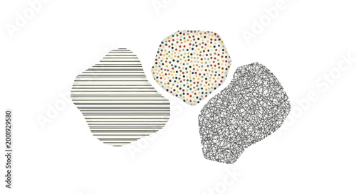 Fotografie Geometric shapes with various patterns.