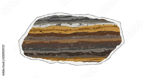 A slice of layered rock formation.